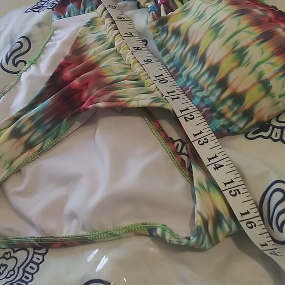 Tie dye  bikini with string sides and bead accent - Picture 11 of 12